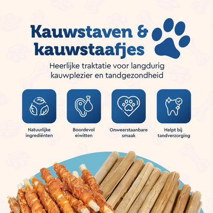 YOEKL - Geperste Kauwstaven 20cm - 20 Stuks