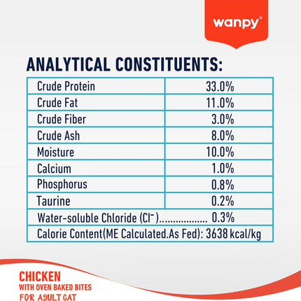 Wanpy - Kattenvoer Kip - 8 kg (Adult)