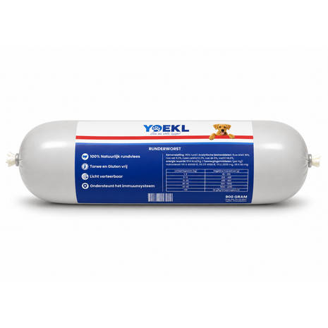 YOEKL – Runderworst voor honden - 900 gram