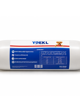 YOEKL – Kipworst voor honden - 900 gram
