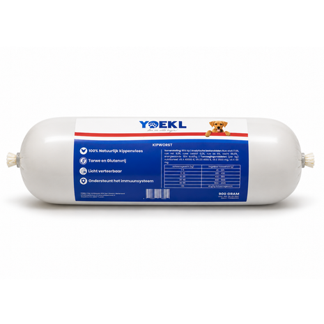 YOEKL – Kipworst voor honden - 900 gram