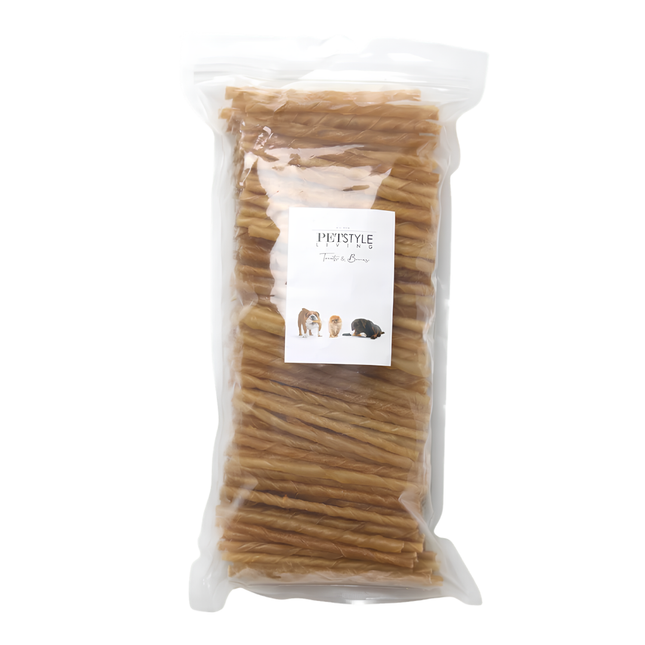 Petstyle Living - Gedraaide Sticks Naturel 12.5cm - 200 Stuks