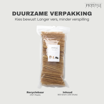 Petstyle Living - Twisted Sticks Natural 12.5cm - 200 Pieces
