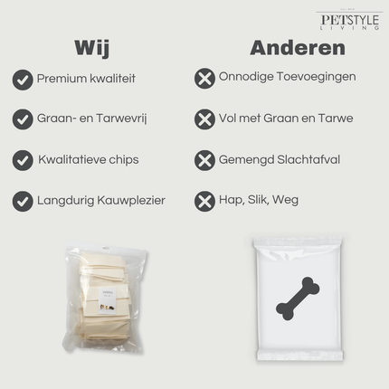 Petstyle Living – Gepuffte Rohhautchips – 1 kg 